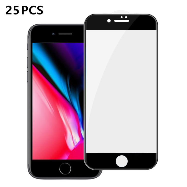 For iPhone 6 Plus 25pcs High-Aluminum Full-Coverage Anti-Fingerprint Screen-Printed HD Tempered Glass Film