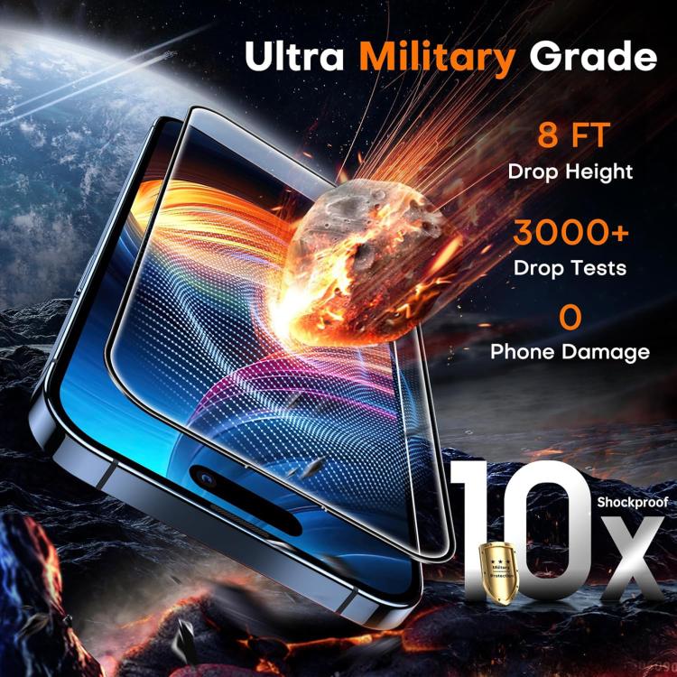 For iPhone 17 Pro Max 25pcs High-Aluminum Full-Coverage Anti-Fingerprint Screen-Printed HD Tempered Glass Film