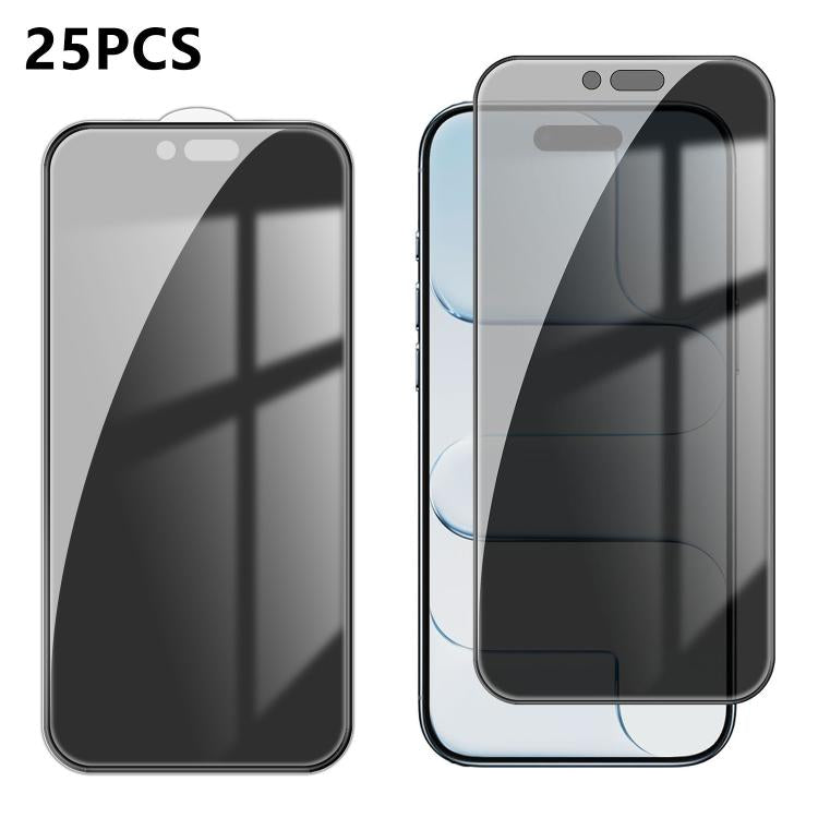 For iPhone Air 25pcs High-Aluminum Full-Coverage Anti-Fingerprint Screen-Printed Privacy Tempered Glass Film