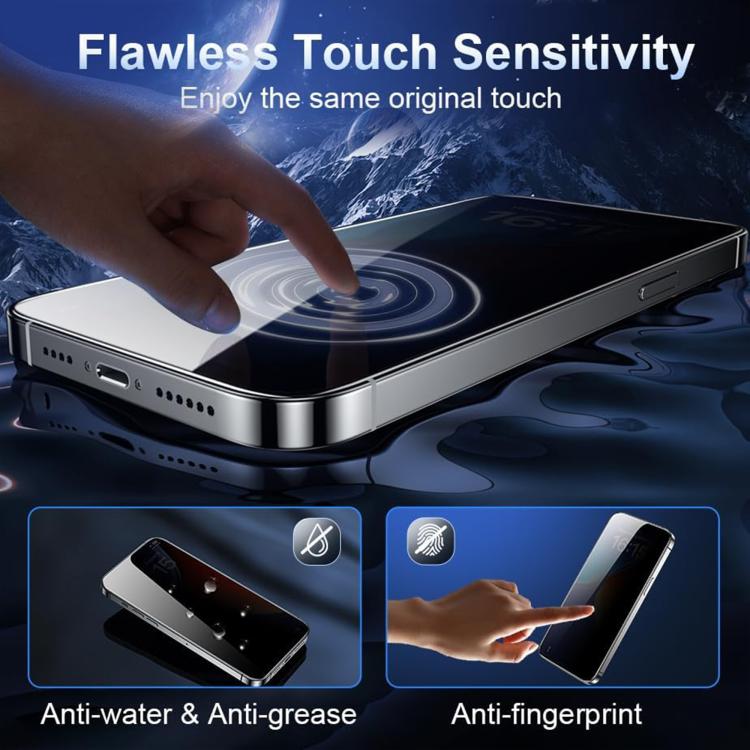For iPhone 12 Pro 25pcs High-Aluminum Full-Coverage Anti-Fingerprint Screen-Printed Privacy Tempered Glass Film