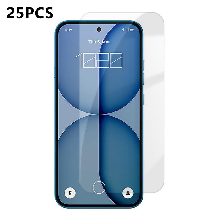 For Nothing Phone 4a 25pcs High-Aluminum Semi-Screen Anti-Fingerprint HD Tempered Glass Film