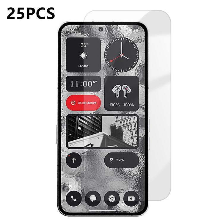For Nothing Phone 2 25pcs High-Aluminum Semi-Screen Anti-Fingerprint HD Tempered Glass Film