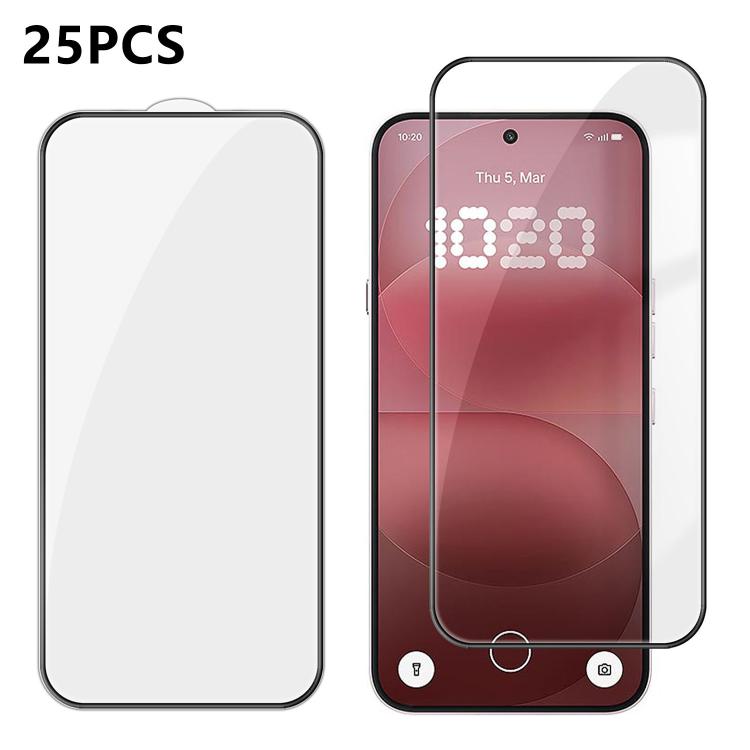 For Nothing Phone 4a Pro 25pcs High-Aluminum Full-Coverage Anti-Fingerprint Screen-Printed HD Tempered Glass Film