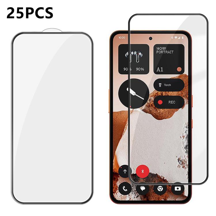 For Nothing CMF Phone 2 Pro 25pcs High-Aluminum Full-Coverage Anti-Fingerprint Screen-Printed HD Tempered Glass Film