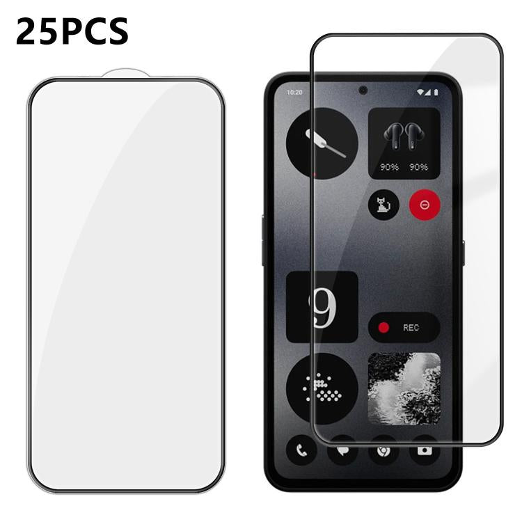 For Nothing CMF Phone 1 25pcs High-Aluminum Full-Coverage Anti-Fingerprint Screen-Printed HD Tempered Glass Film