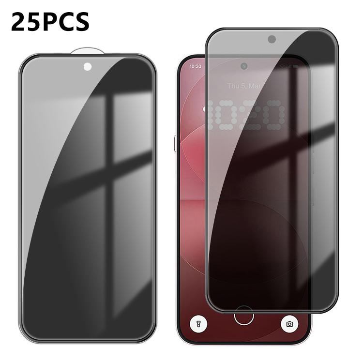 For Nothing Phone 4a Pro 25pcs High-Aluminum Full-Coverage Anti-Fingerprint Screen-Printed Privacy Tempered Glass Film