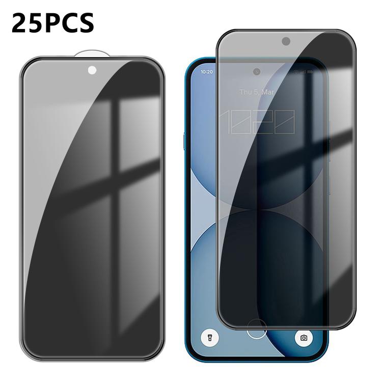 For Nothing Phone 4a 25pcs High-Aluminum Full-Coverage Anti-Fingerprint Screen-Printed Privacy Tempered Glass Film