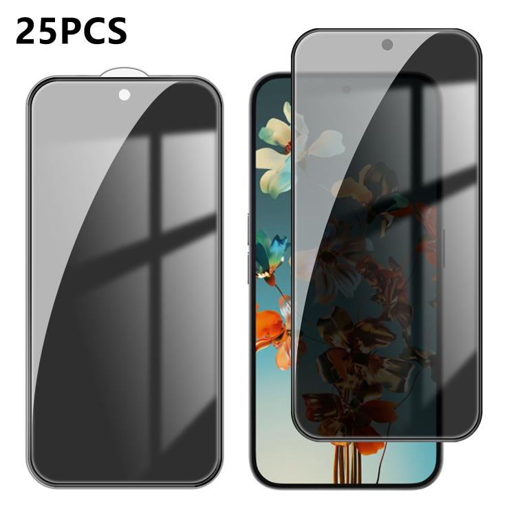 For Nothing Phone 2a Plus 25pcs High-Aluminum Full-Coverage Anti-Fingerprint Screen-Printed Privacy Tempered Glass Film