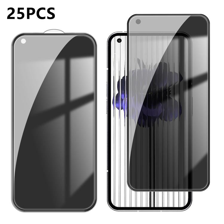 For Nothing Phone 1 25pcs High-Aluminum Full-Coverage Anti-Fingerprint Screen-Printed Privacy Tempered Glass Film
