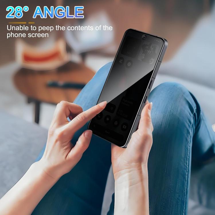 For Nothing Phone 4a 25pcs High-Aluminum Full-Coverage Anti-Fingerprint Screen-Printed Privacy Tempered Glass Film