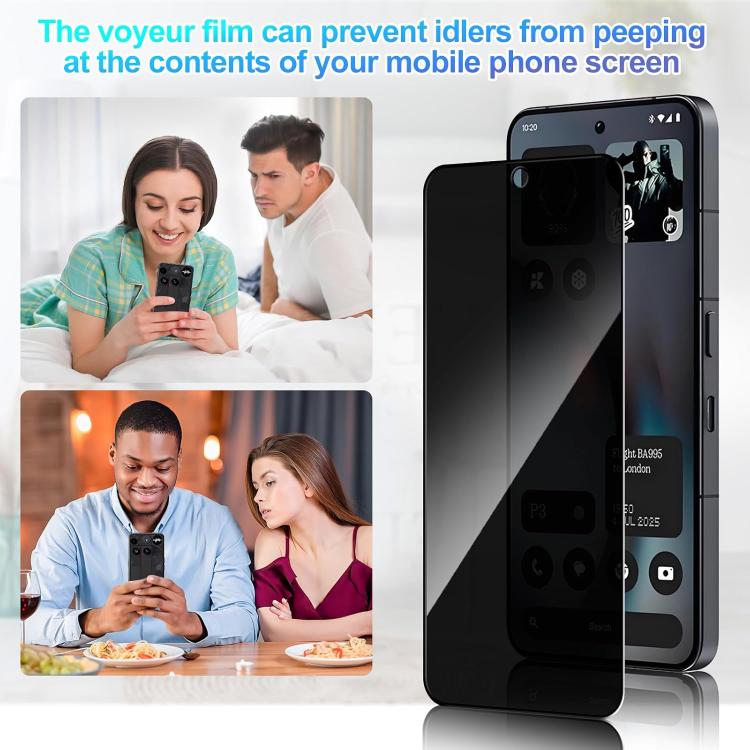 For Nothing Phone 3 25pcs High-Aluminum Full-Coverage Anti-Fingerprint Screen-Printed Privacy Tempered Glass Film