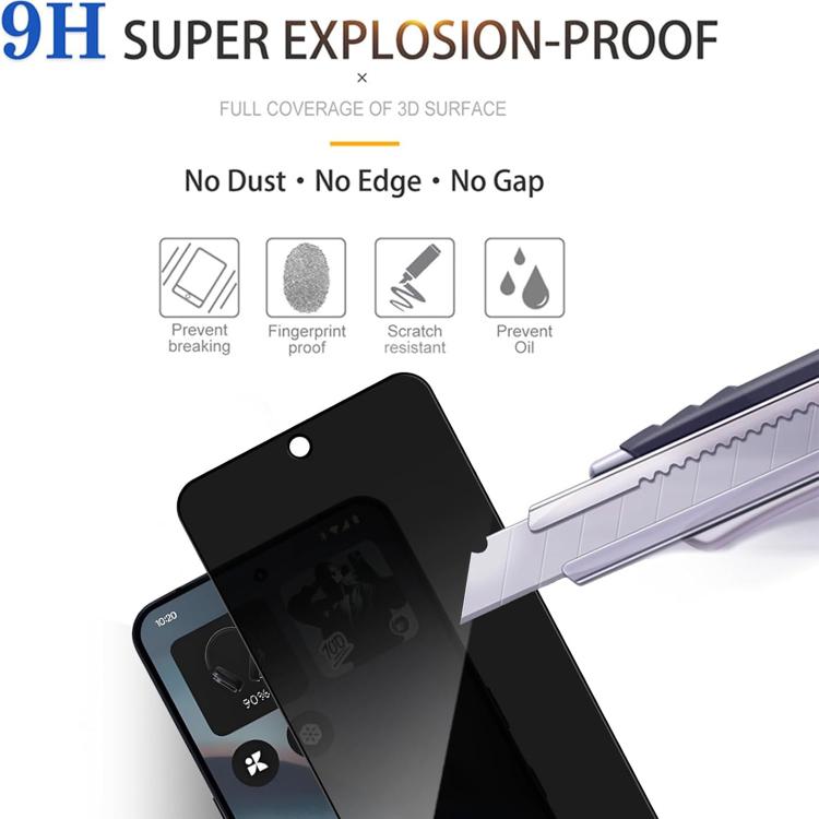 For Nothing CMF Phone 1 25pcs High-Aluminum Full-Coverage Anti-Fingerprint Screen-Printed Privacy Tempered Glass Film