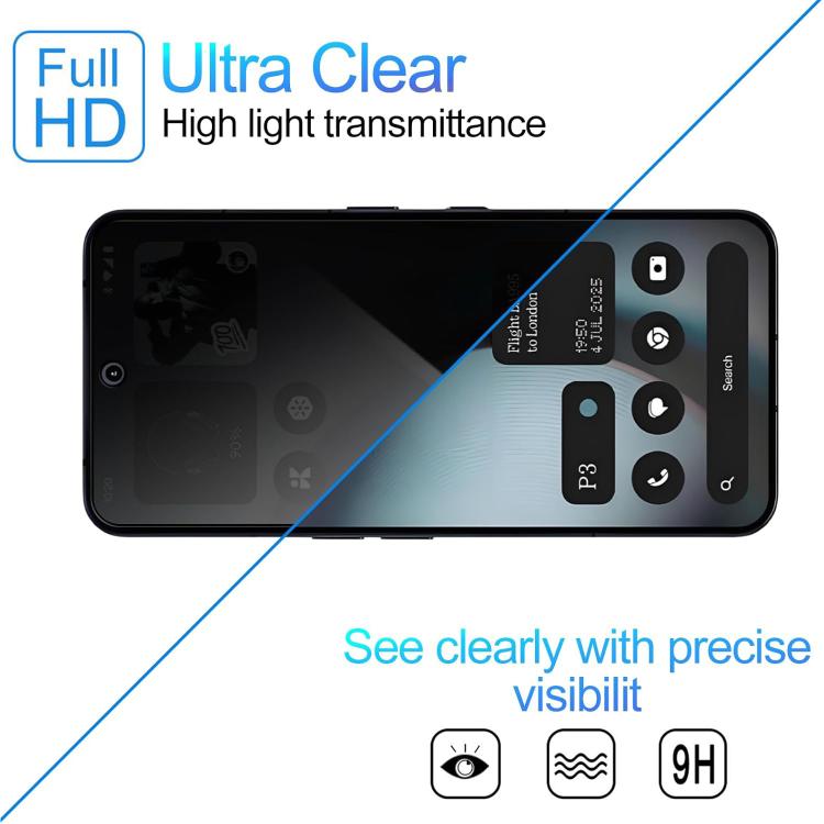 For Nothing Phone 3a Pro 25pcs High-Aluminum Full-Coverage Anti-Fingerprint Screen-Printed Privacy Tempered Glass Film