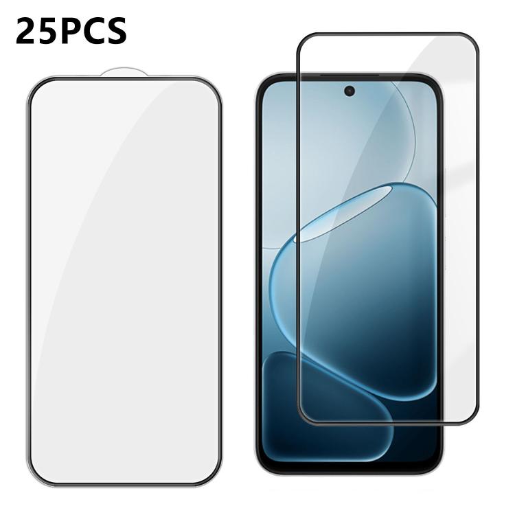 For OPPO A6t Pro 4G 25pcs High-Aluminum Full-Coverage Anti-Fingerprint Screen-Printed HD Tempered Glass Film