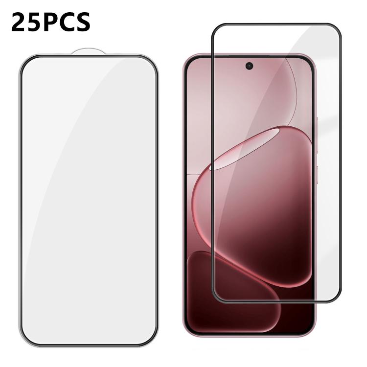 For OPPO A6 4G 25pcs High-Aluminum Full-Coverage Anti-Fingerprint Screen-Printed HD Tempered Glass Film