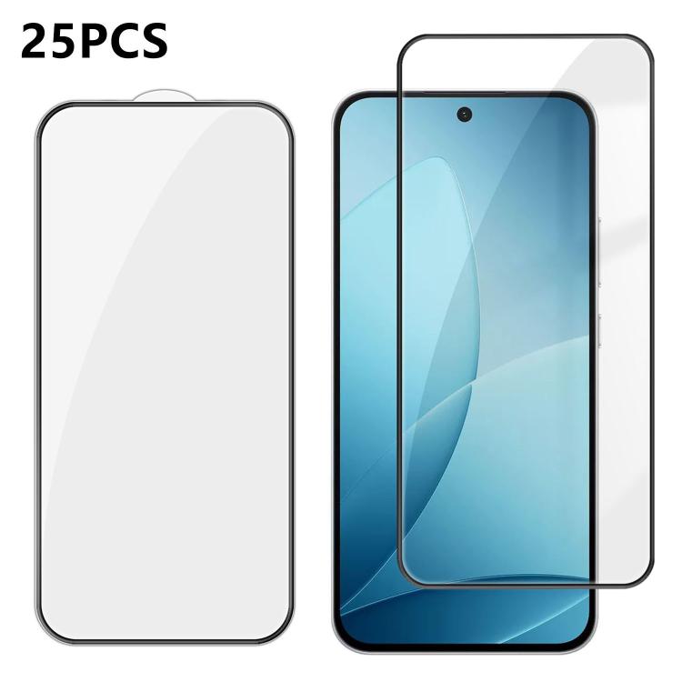 For OPPO F33 Pro 5G 25pcs High-Aluminum Full-Coverage Anti-Fingerprint Screen-Printed HD Tempered Glass Film