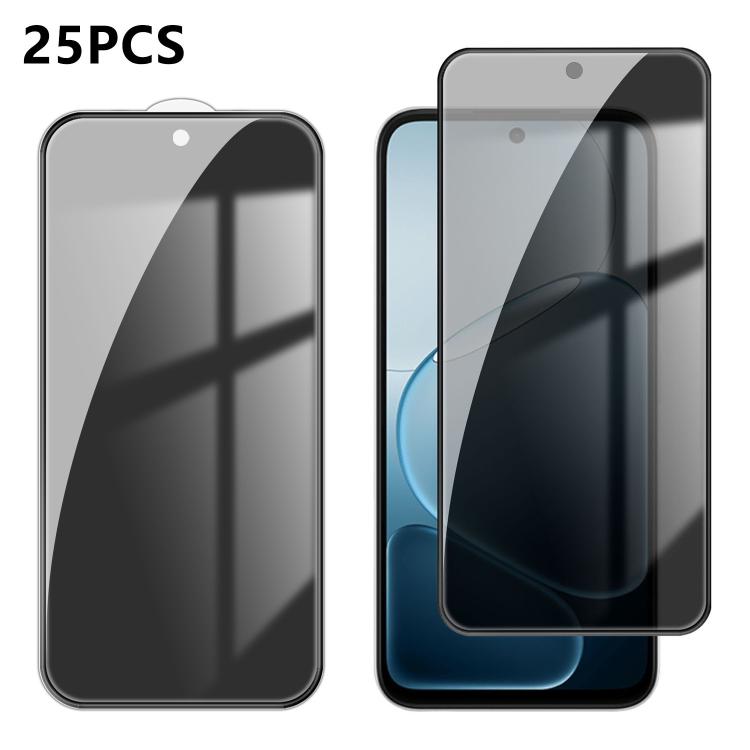 For OPPO A6t Pro 4G 25pcs High-Aluminum Full-Coverage Anti-Fingerprint Screen-Printed Privacy Tempered Glass Film
