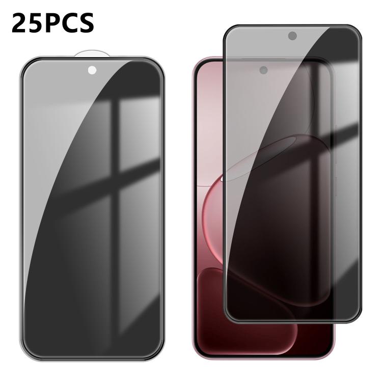 For OPPO A6 4G 25pcs High-Aluminum Full-Coverage Anti-Fingerprint Screen-Printed Privacy Tempered Glass Film