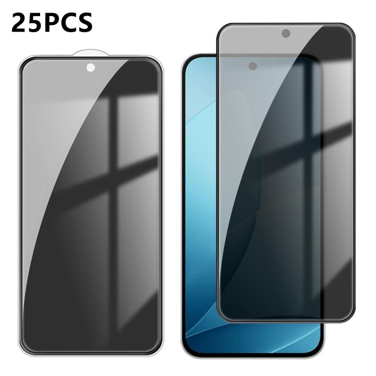 For OPPO F33 Pro 5G 25pcs High-Aluminum Full-Coverage Anti-Fingerprint Screen-Printed Privacy Tempered Glass Film