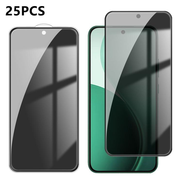 For OPPO F33 5G 25pcs High-Aluminum Full-Coverage Anti-Fingerprint Screen-Printed Privacy Tempered Glass Film