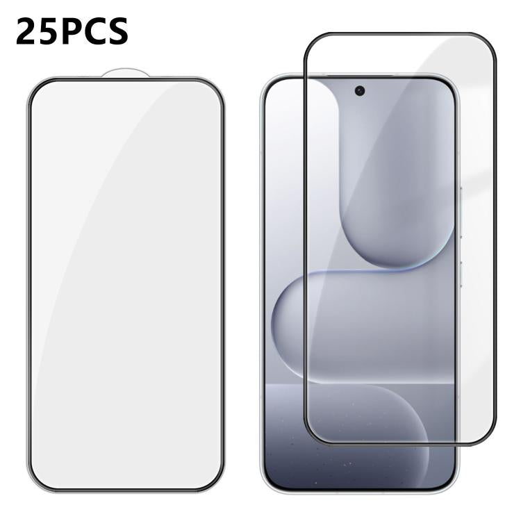 For Honor 600 Global 25pcs High-Aluminum Full-Coverage Anti-Fingerprint Screen-Printed HD Tempered Glass Film
