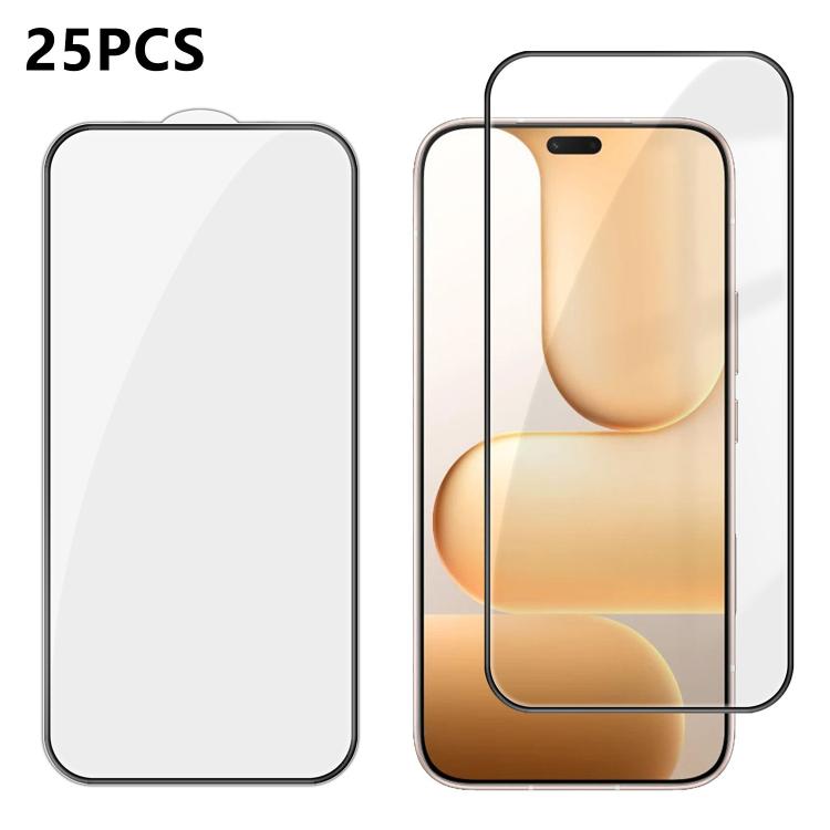 For Honor 600 Lite 25pcs High-Aluminum Full-Coverage Anti-Fingerprint Screen-Printed HD Tempered Glass Film
