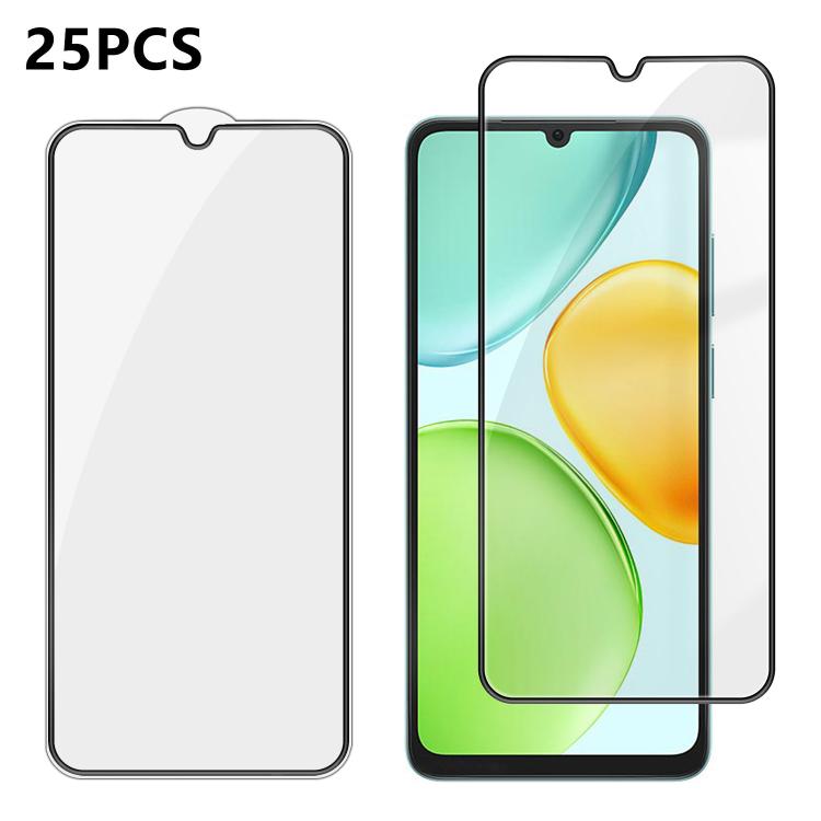 For Honor X6d 5G 25pcs High-Aluminum Full-Coverage Anti-Fingerprint Screen-Printed HD Tempered Glass Film