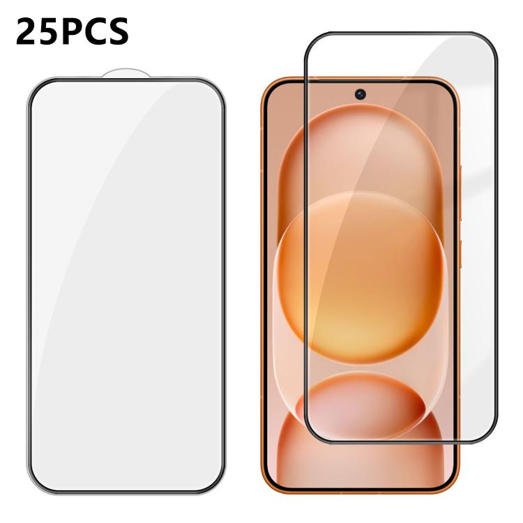 For Honor Magic8 Pro Air 25pcs High-Aluminum Full-Coverage Anti-Fingerprint Screen-Printed HD Tempered Glass Film
