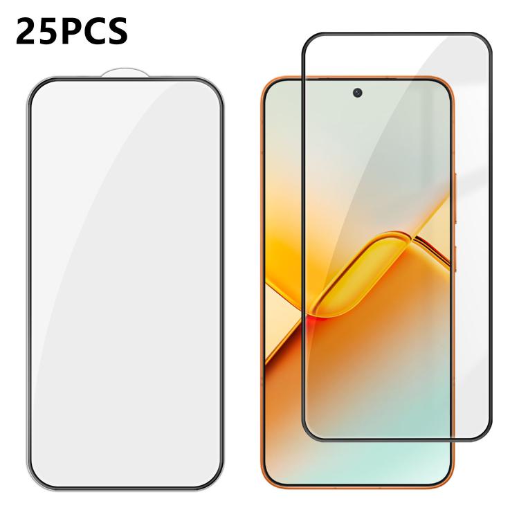 For Honor Power2 25pcs High-Aluminum Full-Coverage Anti-Fingerprint Screen-Printed HD Tempered Glass Film