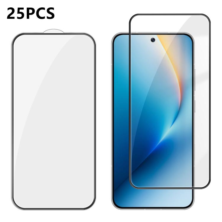 For Honor Win / Win RT 25pcs High-Aluminum Full-Coverage Anti-Fingerprint Screen-Printed HD Tempered Glass Film
