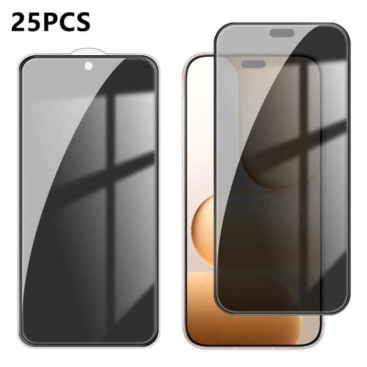 For Honor 600 Lite Global 25pcs High-Aluminum Full-Coverage Anti-Fingerprint Screen-Printed Privacy Tempered Glass Film