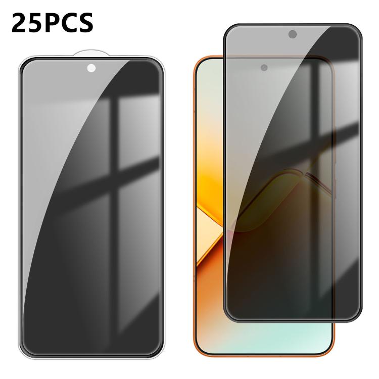 For Honor Power2 25pcs High-Aluminum Full-Coverage Anti-Fingerprint Screen-Printed Privacy Tempered Glass Film