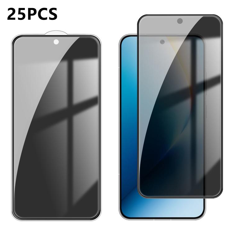 For Honor Win / Win RT 25pcs High-Aluminum Full-Coverage Anti-Fingerprint Screen-Printed Privacy Tempered Glass Film