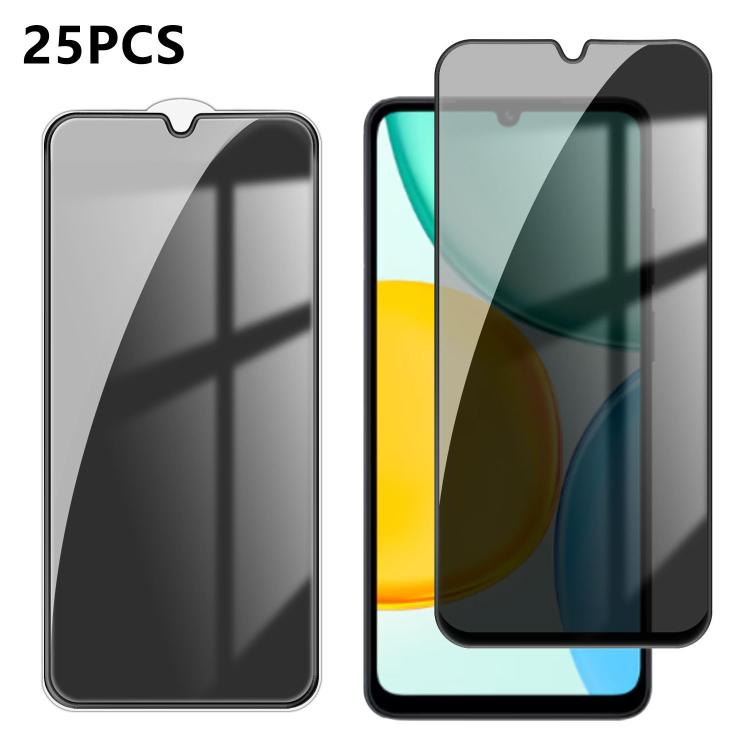 For Honor X5d 4G 25pcs High-Aluminum Full-Coverage Anti-Fingerprint Screen-Printed Privacy Tempered Glass Film