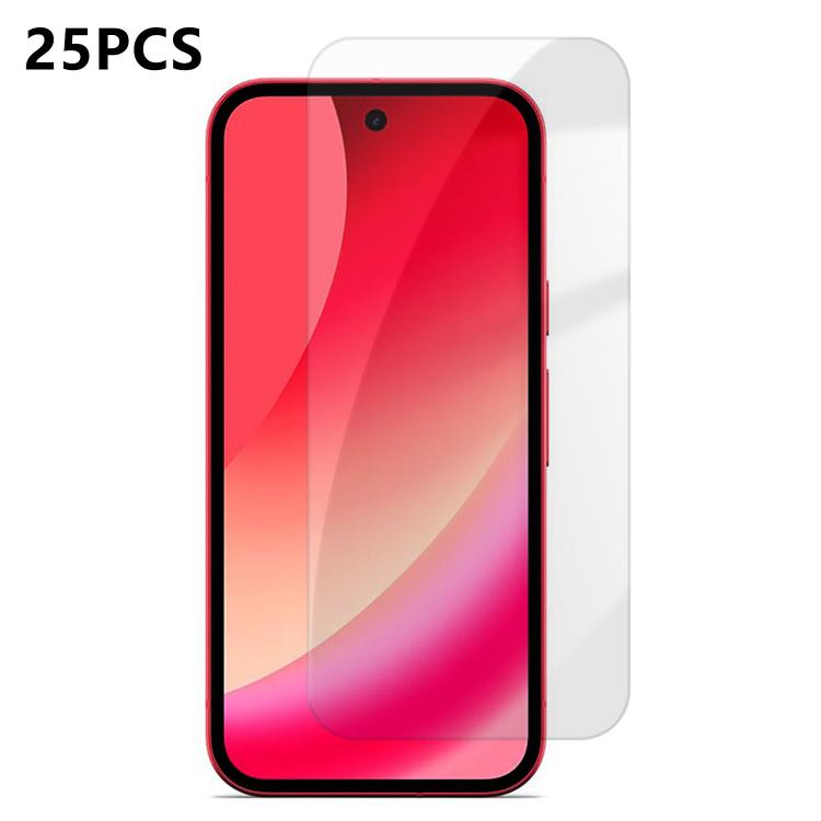 For Google Pixel 10a 25pcs High-Aluminum Semi-Screen Anti-Fingerprint HD Tempered Glass Film