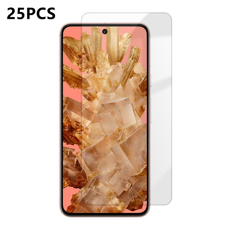 For Google Pixel 8 25pcs High-Aluminum Semi-Screen Anti-Fingerprint HD Tempered Glass Film