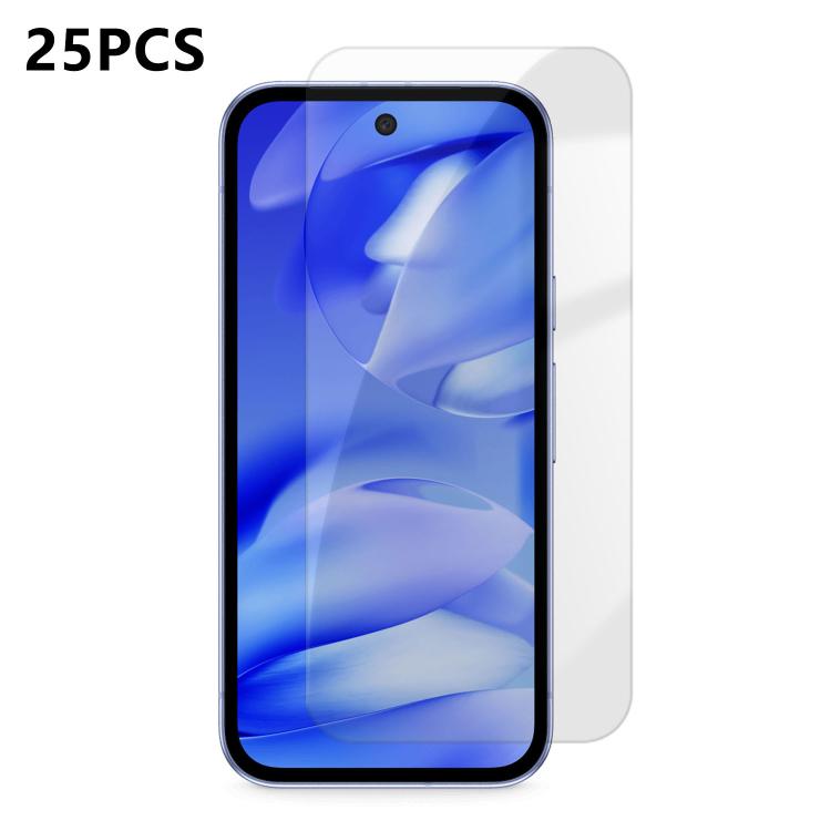 For Google Pixel 9a 25pcs High-Aluminum Semi-Screen Anti-Fingerprint HD Tempered Glass Film