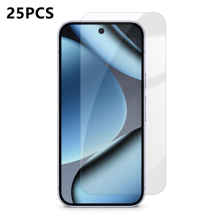 For Google Pixel 10 Pro 25pcs High-Aluminum Semi-Screen Anti-Fingerprint HD Tempered Glass Film