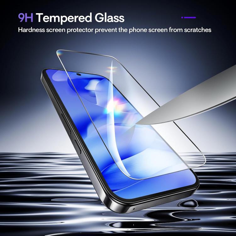 For Google Pixel 9 25pcs High-Aluminum Semi-Screen Anti-Fingerprint HD Tempered Glass Film