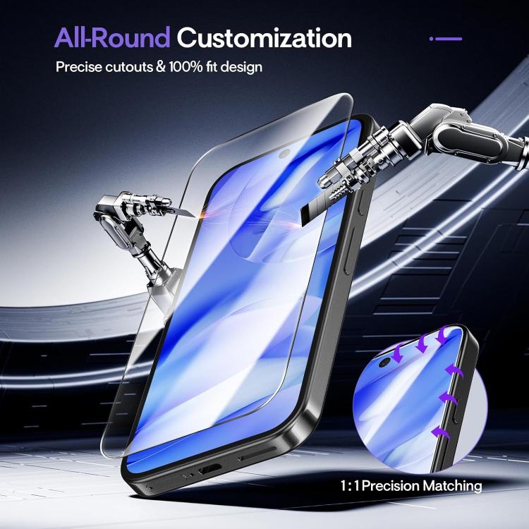 For Google Pixel 8a 25pcs High-Aluminum Semi-Screen Anti-Fingerprint HD Tempered Glass Film