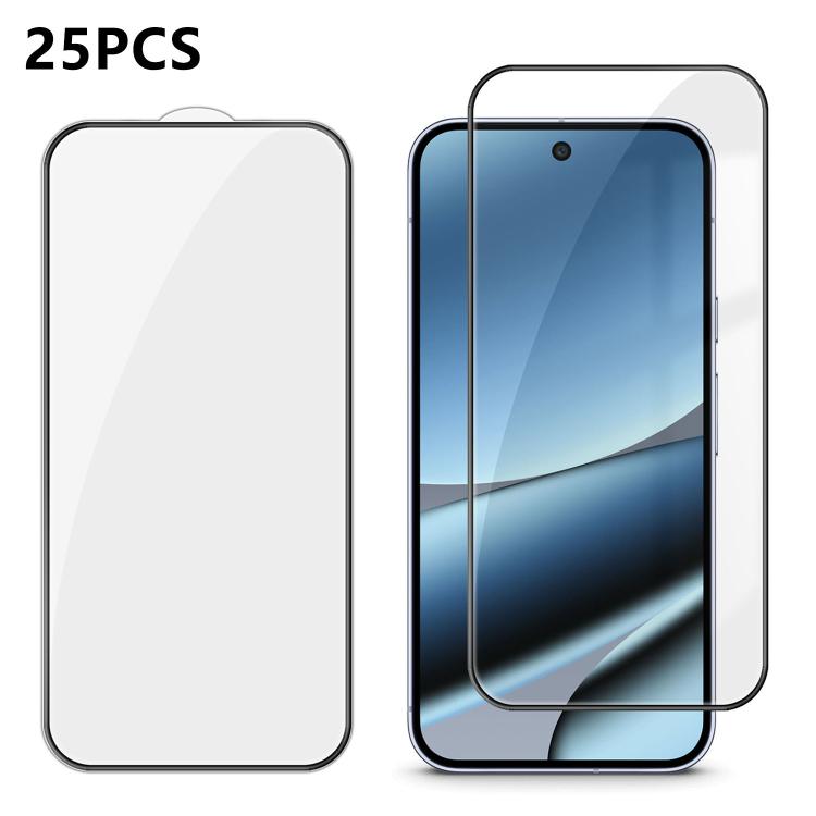 For Google Pixel 10 Pro XL 25pcs High-Aluminum Full-Coverage Anti-Fingerprint Screen-Printed HD Tempered Glass Film
