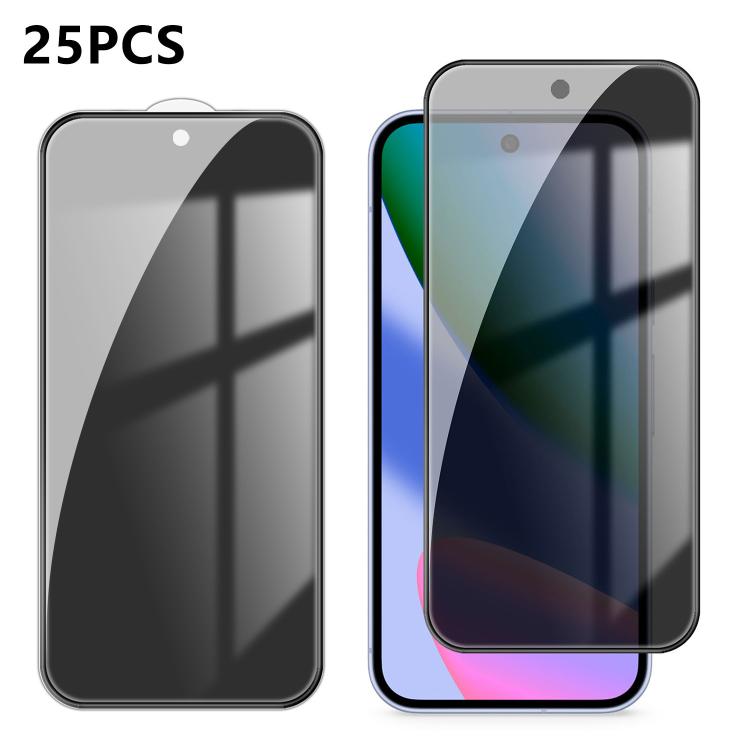 For Google Pixel 10 25pcs High-Aluminum Full-Coverage Anti-Fingerprint Screen-Printed Privacy Tempered Glass Film