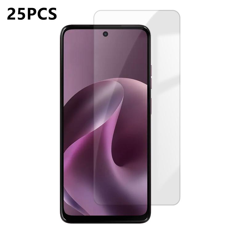 For Motorola Moto G17 25pcs High-Aluminum Semi-Screen Anti-Fingerprint HD Tempered Glass Film