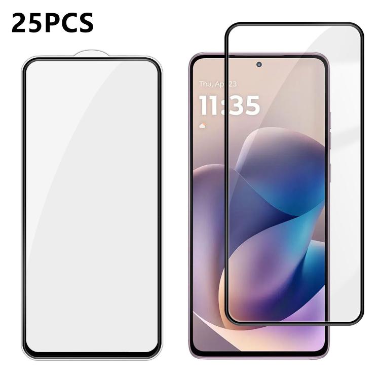 For Motorola Moto G Stylus 5G 2026 25pcs High-Aluminum Full-Coverage Anti-Fingerprint Screen-Printed HD Tempered Glass Film