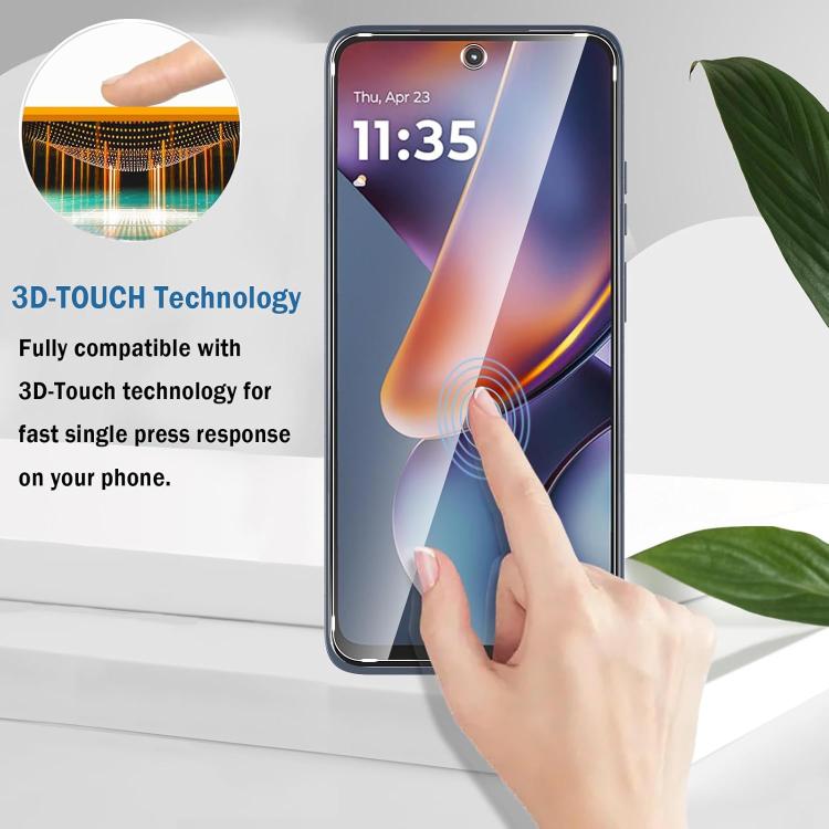 For Motorola Moto G77 25pcs High-Aluminum Full-Coverage Anti-Fingerprint Screen-Printed HD Tempered Glass Film