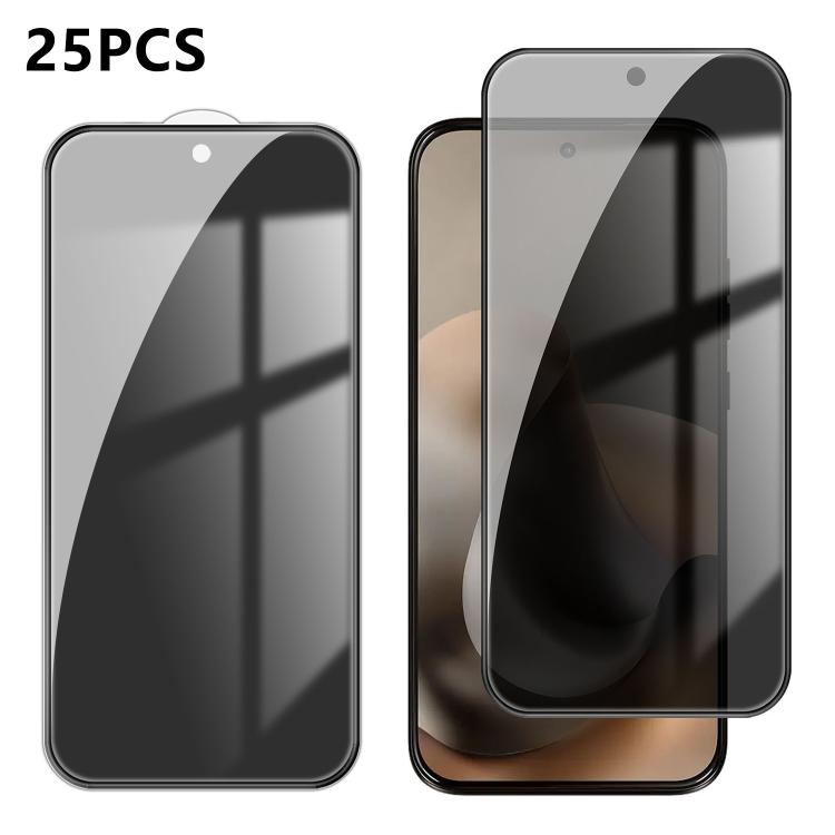 For Motorola Moto G77 25pcs High-Aluminum Full-Coverage Anti-Fingerprint Screen-Printed Privacy Tempered Glass Film