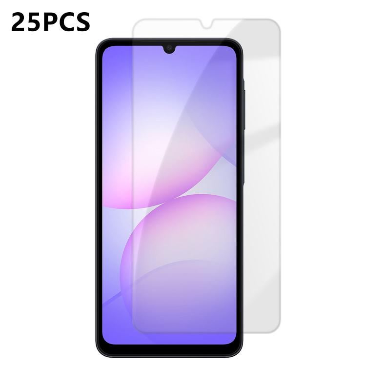For Samsung Galaxy A07 25pcs High-Aluminum Semi-Screen Anti-Fingerprint HD Tempered Glass Film