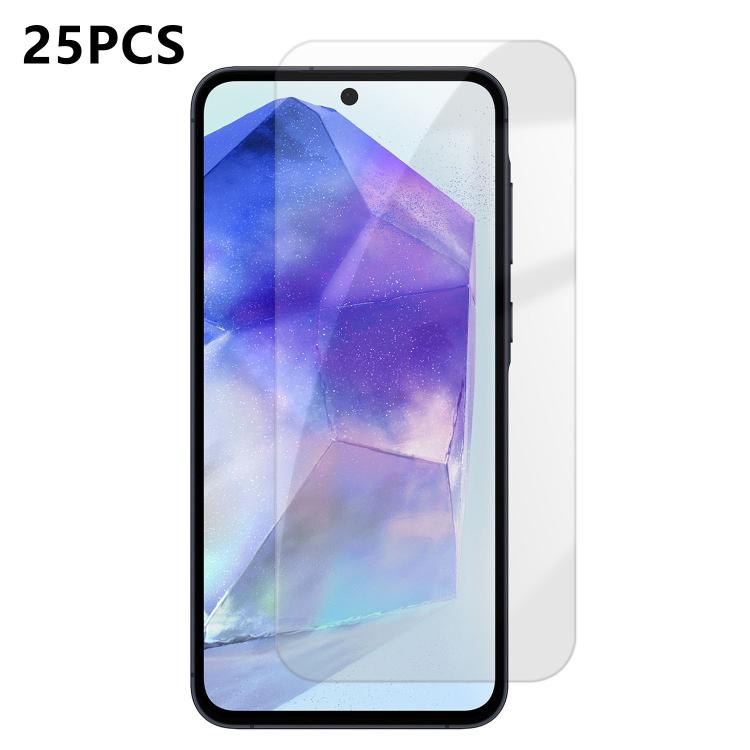 For Samsung Galaxy A55 5G 25pcs High-Aluminum Semi-Screen Anti-Fingerprint HD Tempered Glass Film
