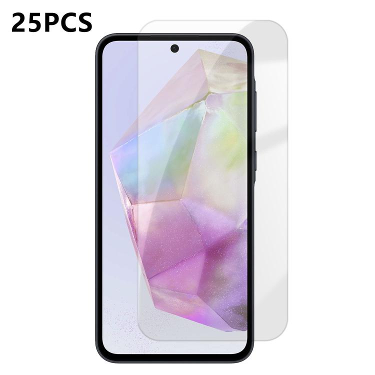 For Samsung Galaxy A35 5G 25pcs High-Aluminum Semi-Screen Anti-Fingerprint HD Tempered Glass Film