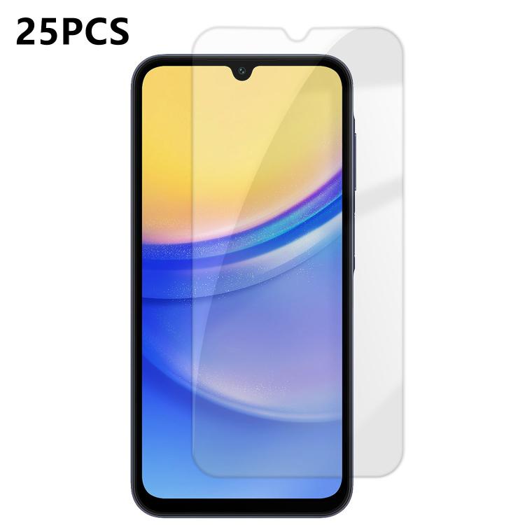 For Samsung Galaxy A15 25pcs High-Aluminum Semi-Screen Anti-Fingerprint HD Tempered Glass Film
